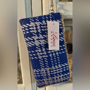 Blue and Silver Woven Clutch